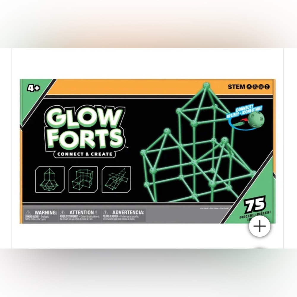 Glow Forts Connect & Create Glow in The Dark, 75 Piece Set